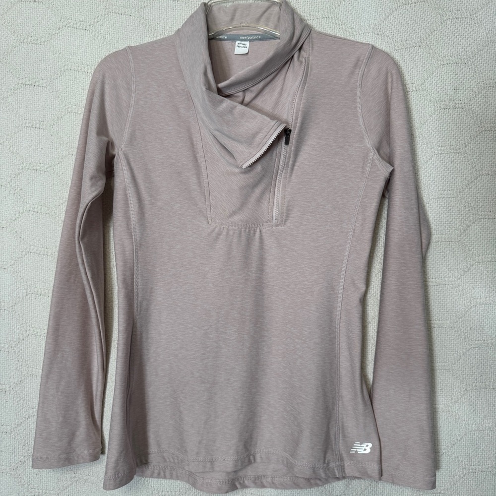 New Balance Heathered Funnel Neck Pullover S - Picture 3 of 6